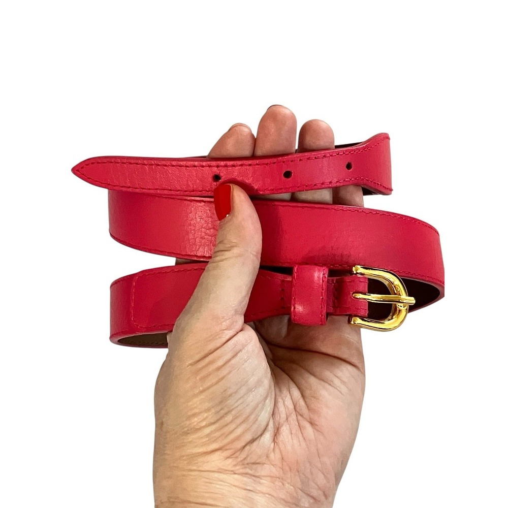 Brooks Brothers Belt Womens S Fuchsia Pink Leather Preppy Feminine Timeless Chic